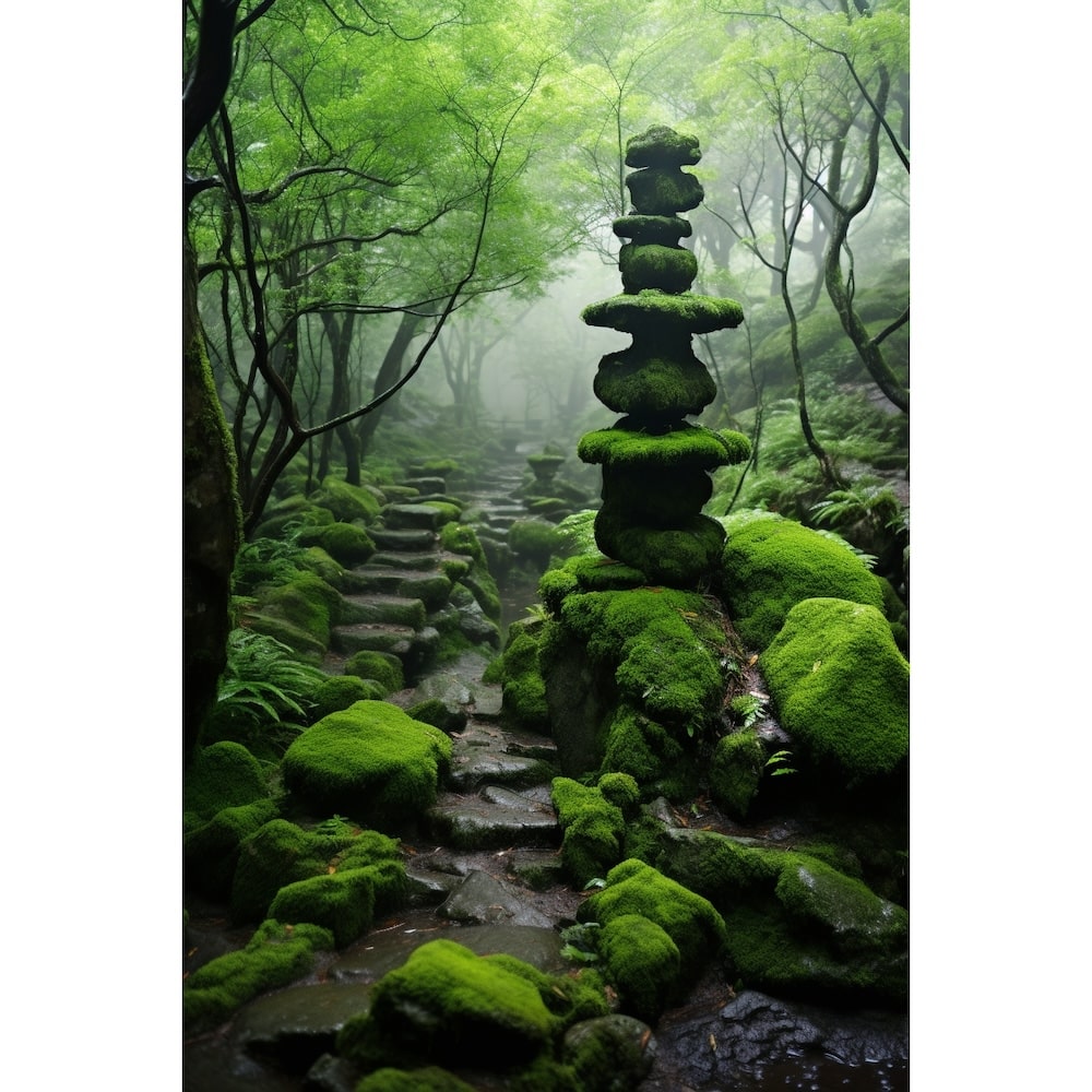 Tableau Forêt Zen, art mural décoration nature