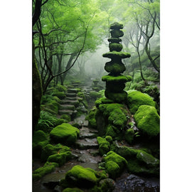 Tableau Forêt Zen, art mural décoration nature