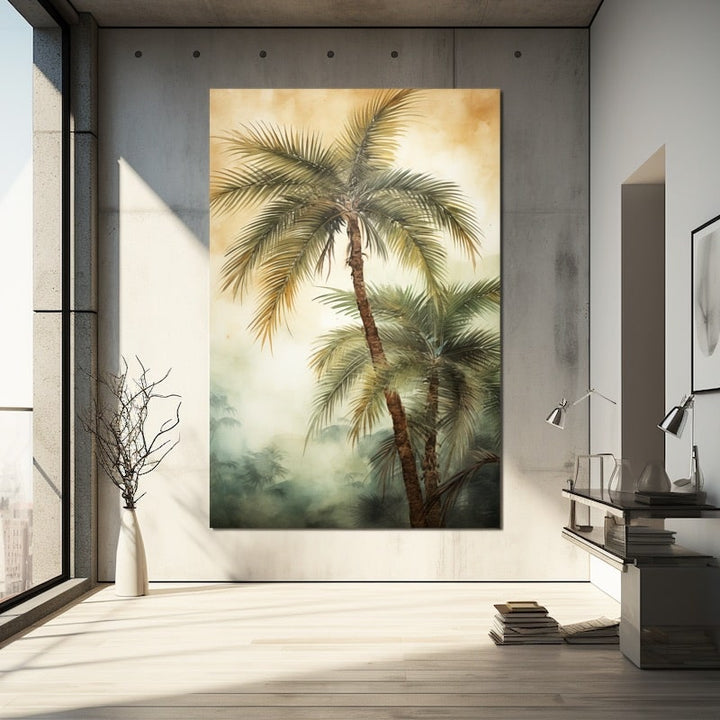 Tableau Zen Palmier, art mural décoration nature