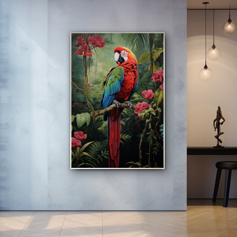 Tableau Perroquet Ara Coloré