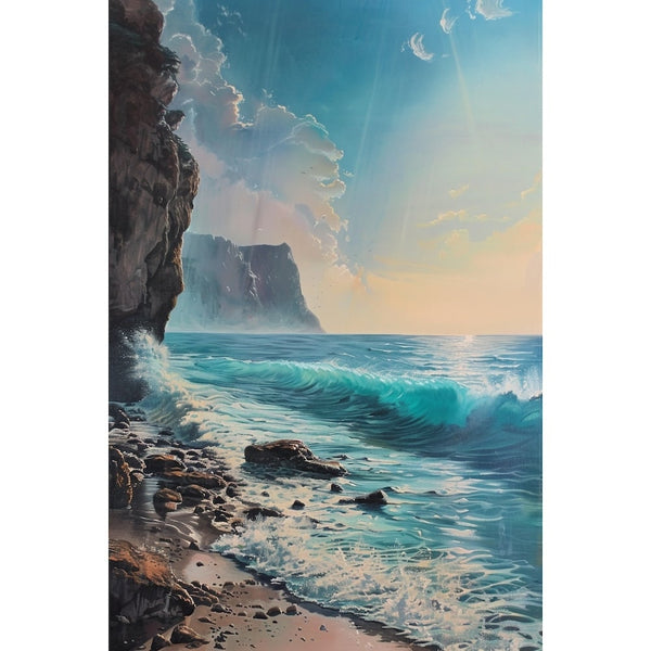 Tableau Huile Mer, art mural décoration nature