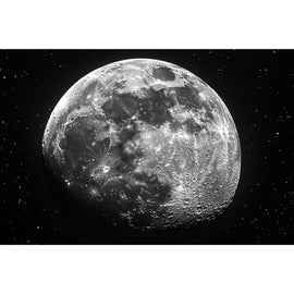 Tableau Lune Minimaliste Noir et Blanc, art mural décoration nature