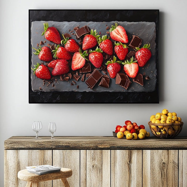 Tableau avec des Fraises, art mural décoration nature