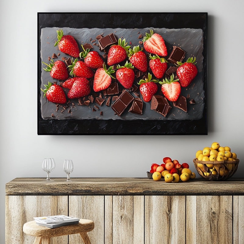 Tableau avec des Fraises