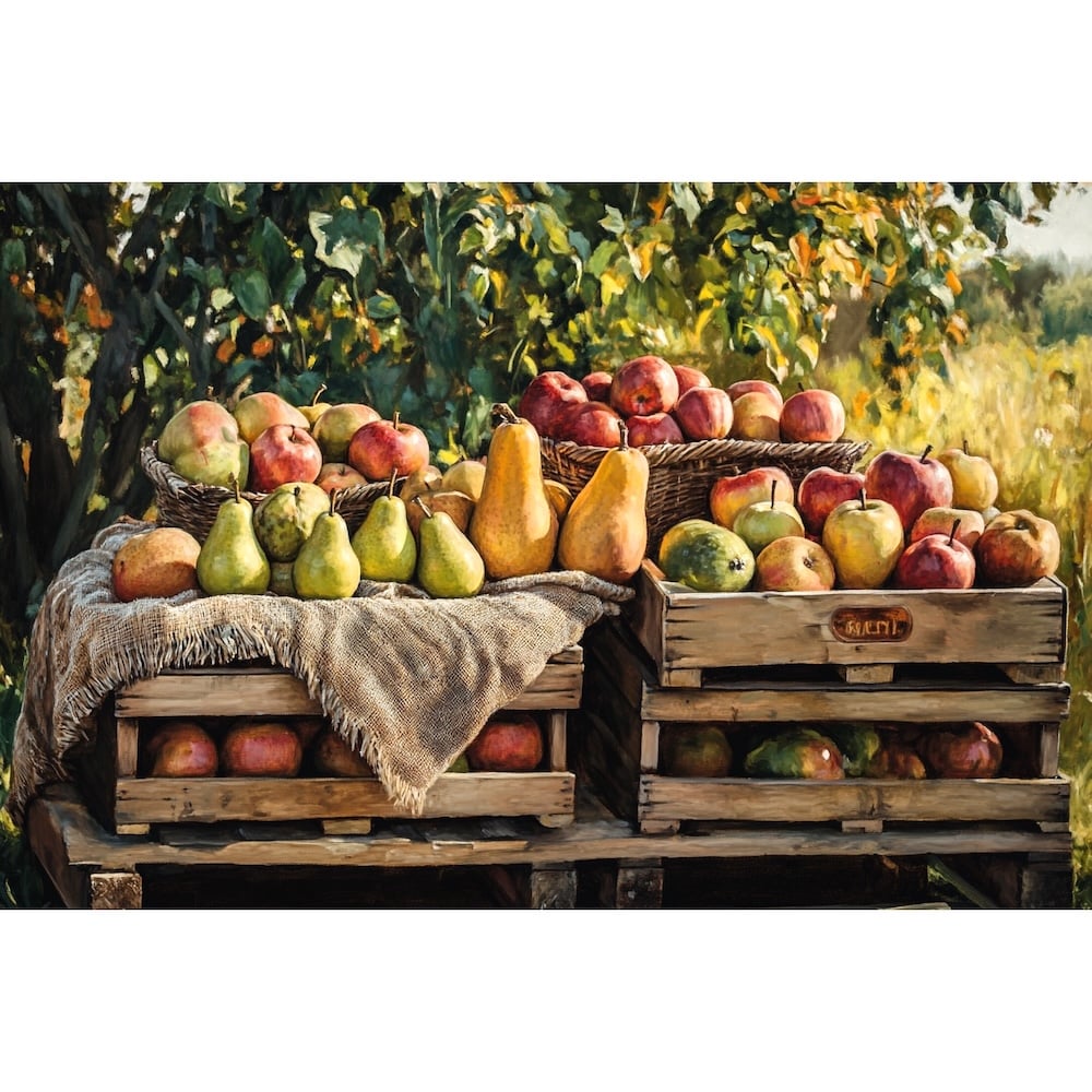 Tableau avec des Fruits Légumes