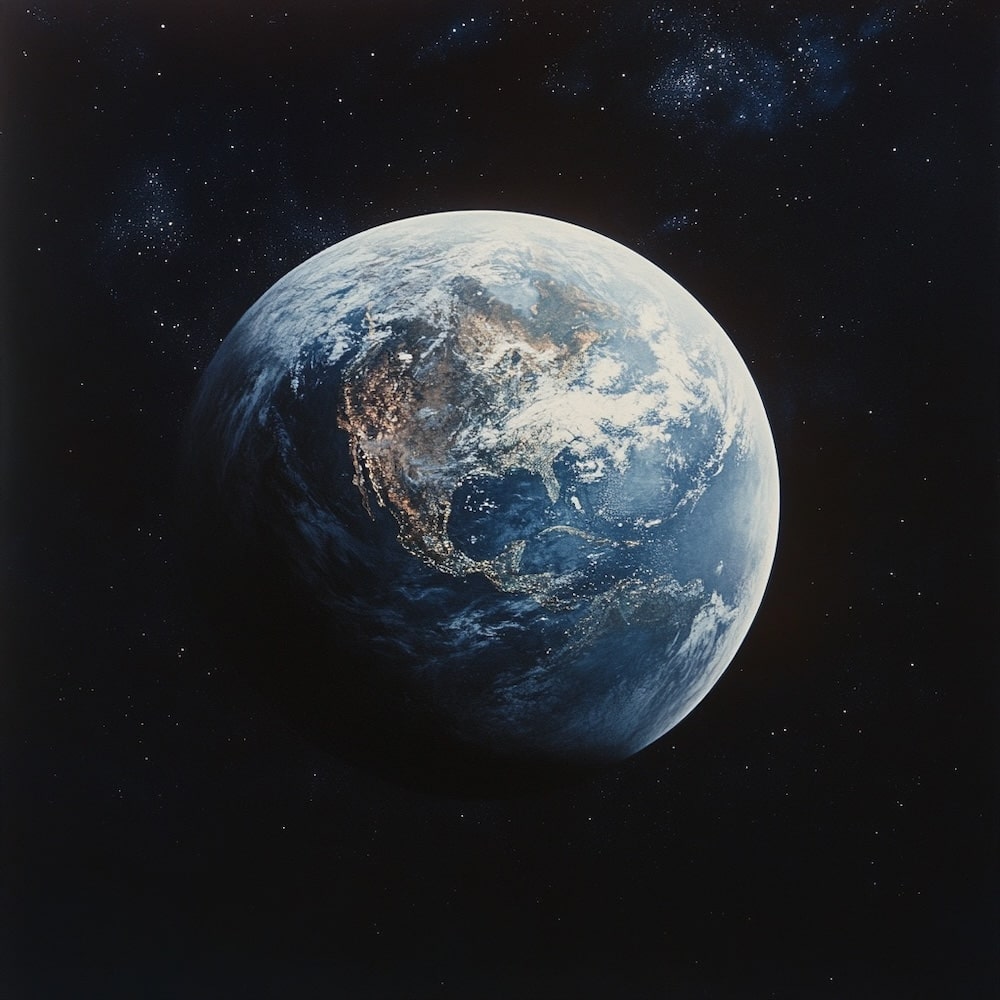 Tableau Terre depuis l'Espace Lointain, art mural décoration nature