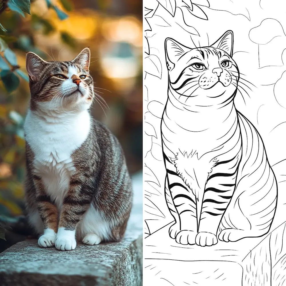 Tableau chat personnalisé dessin