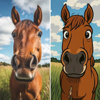 Thumbnail for Tableau cheval personnalisé cartoon