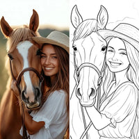Thumbnail for Tableau cheval personnalisé dessin