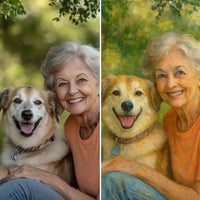 Thumbnail for Tableau chien personnalisé femme