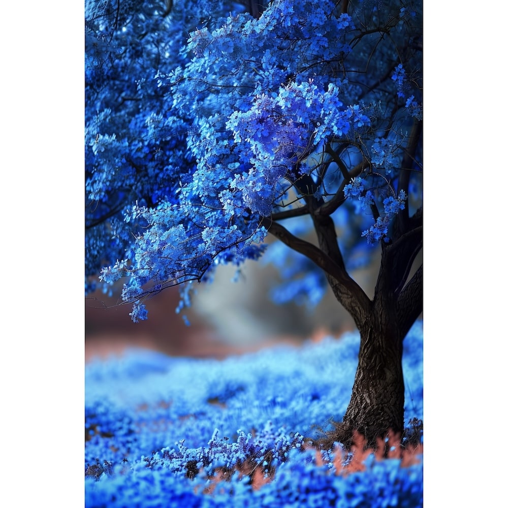 Tableau Arbre Bleu, art mural décoration nature