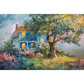 Tableau Arbre Maison, art mural décoration nature