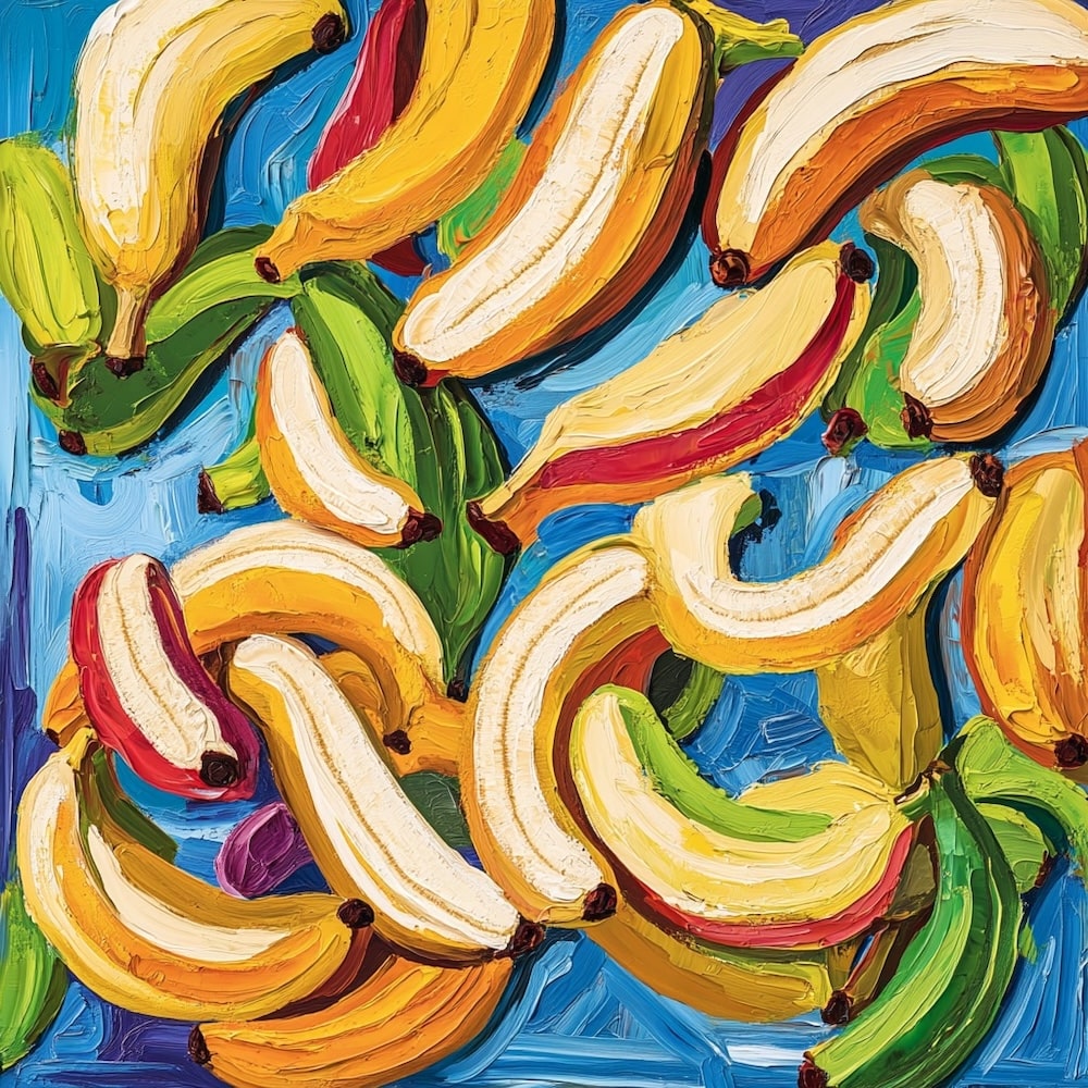 Tableau Art Banane, art mural décoration nature