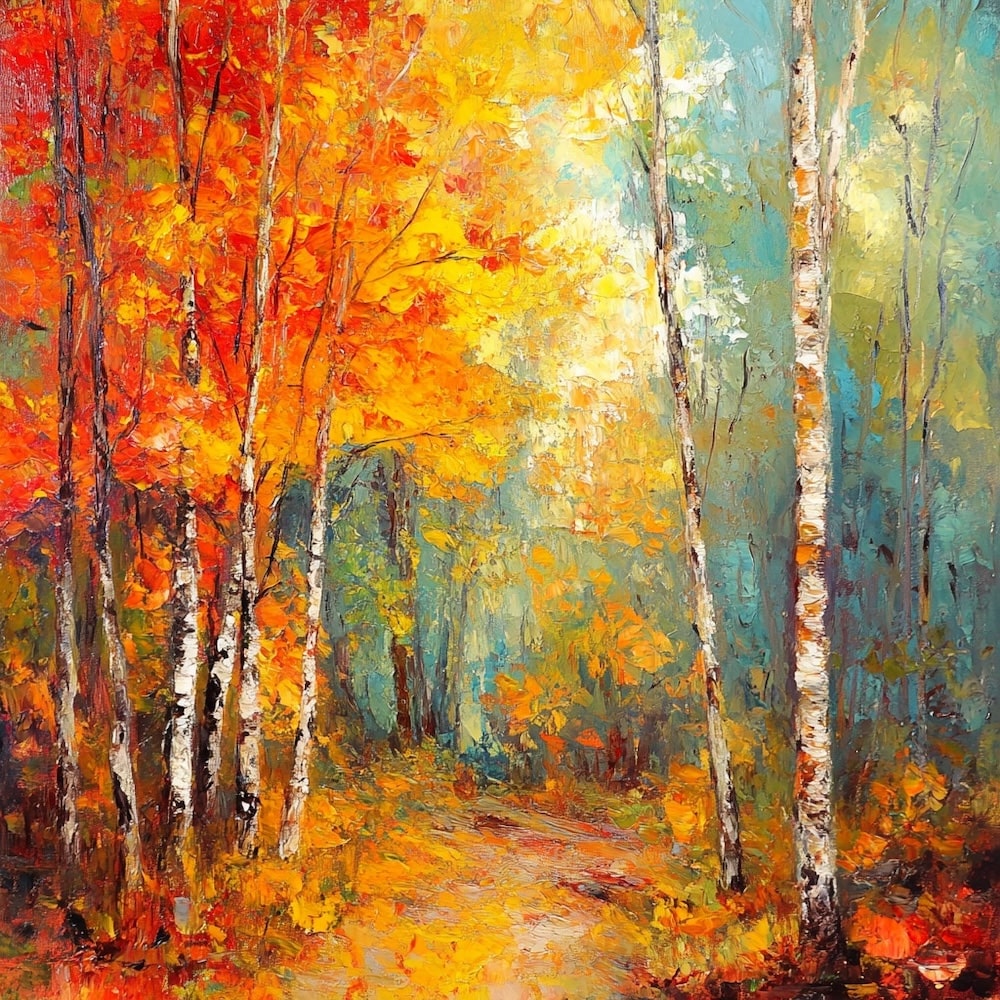 Tableau Automne Abstrait, art mural décoration nature