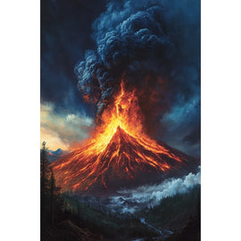 Tableau Éruption Volcanique, art mural décoration nature