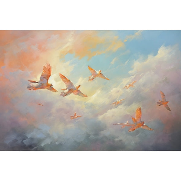 Tableau Oiseaux Fly, art mural décoration nature, vue 2