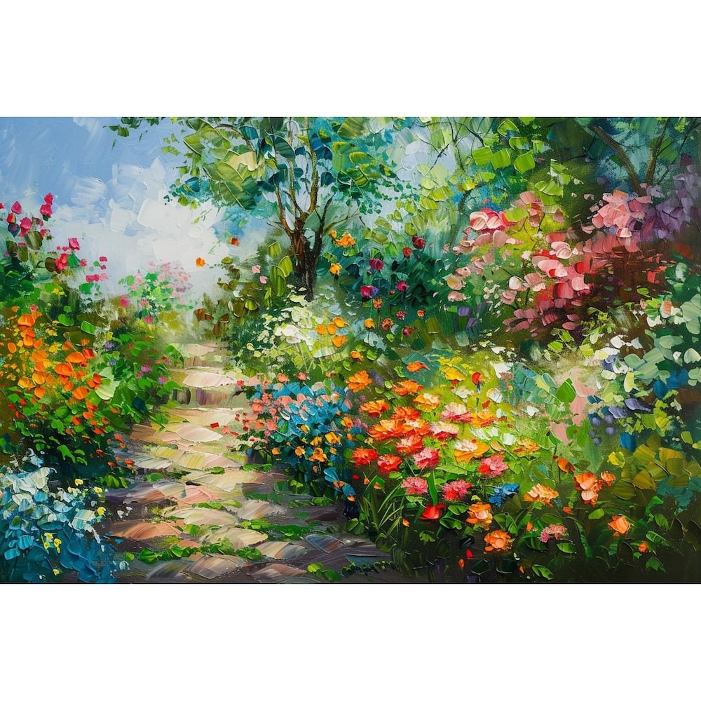 Tableau de Jardin Fleuri, art mural décoration nature