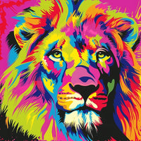 Thumbnail for Tableau d'une Tête De Lion Multicolore