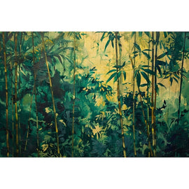 Tableau Bambou Peinture Acrylique, art mural décoration nature