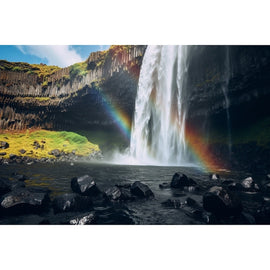 Tableau Cascade Arc-En-Ciel, art mural décoration nature