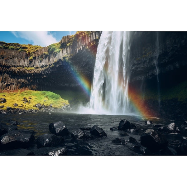 Tableau Cascade Arc-En-Ciel, art mural décoration nature