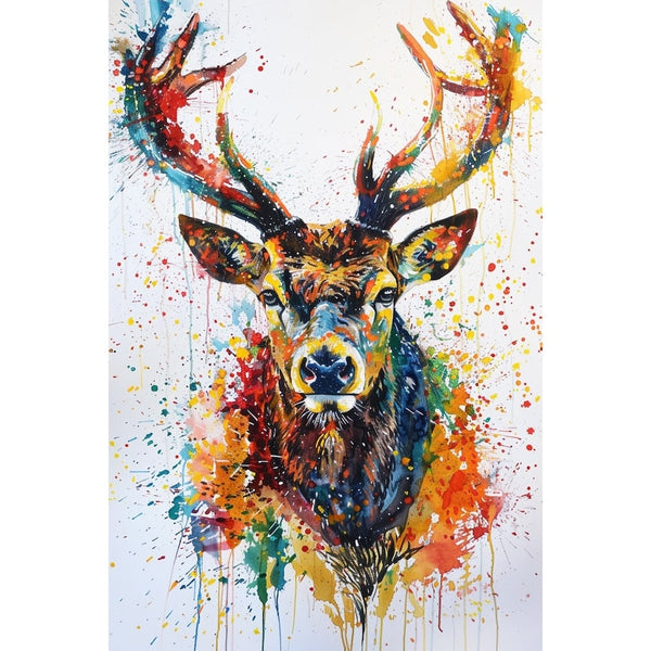 Tableau Cerf Coloré, art mural décoration nature