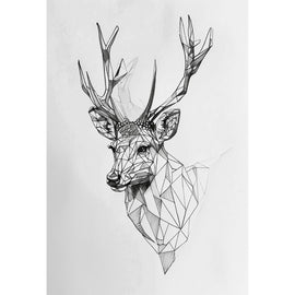 Tableau Cerf Géométrique, art mural décoration nature