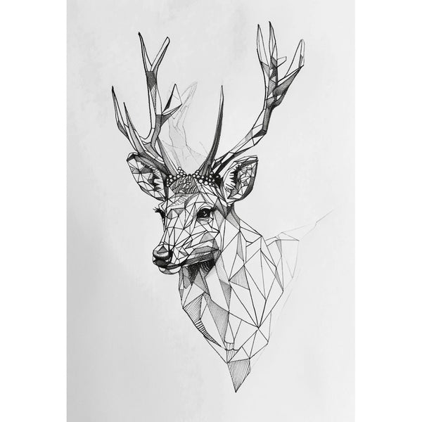 Tableau Cerf Géométrique, art mural décoration nature