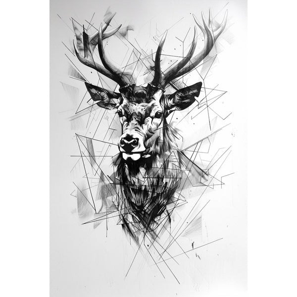 Tableau Cerf Graphique, art mural décoration nature