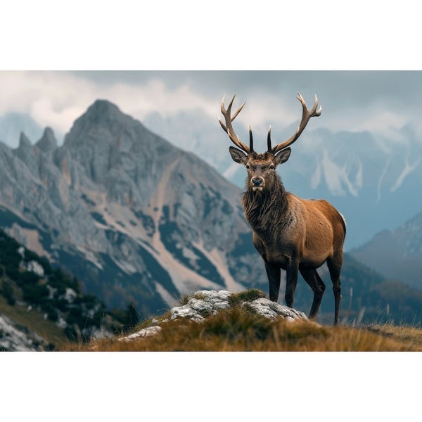 Tableau Cerf Montagne, art mural décoration nature
