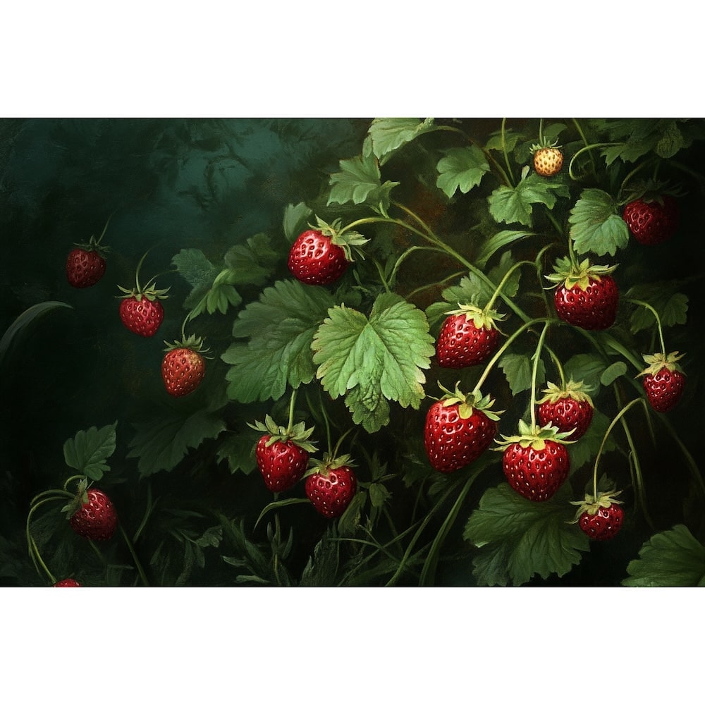 Tableau Fraises des Bois, art mural décoration nature