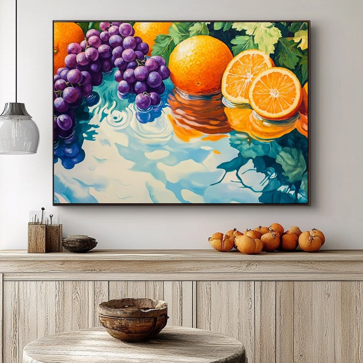 Tableau Fruits Colorés Contemporains, art mural décoration nature