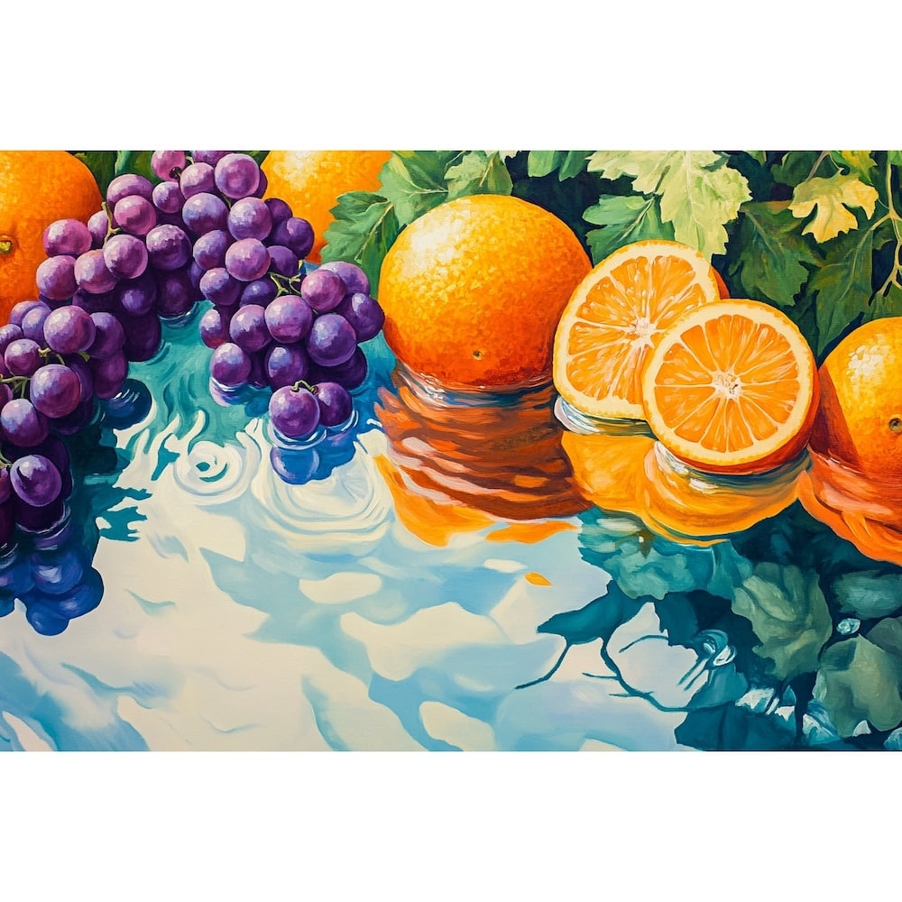 Tableau Fruits Colorés Contemporains, art mural décoration nature