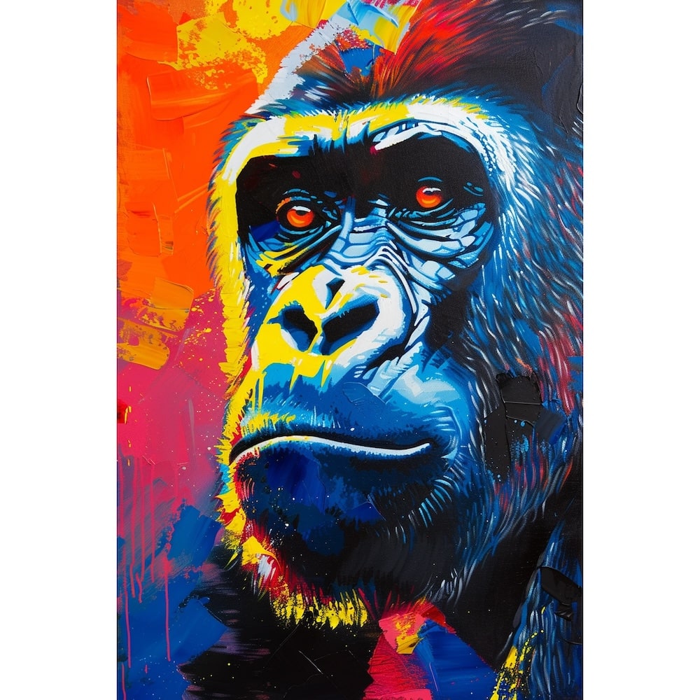 Tableau de Gorille Multicolore