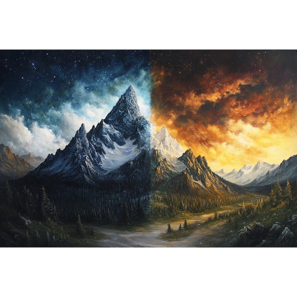 Tableau Jour et Nuit, art mural décoration nature