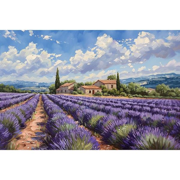 Tableau Lavande Provence Cyprès au Vent, art mural décoration nature
