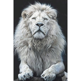Tableau Lion Blanc, art mural décoration nature