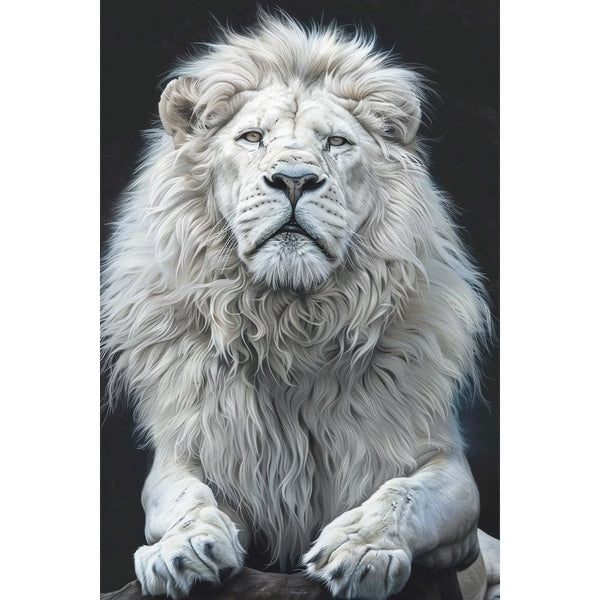 Tableau Lion Blanc, art mural décoration nature