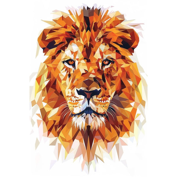 Tableau Lion Géométrique, art mural décoration nature