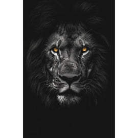 Tableau Lion Noir, art mural décoration nature