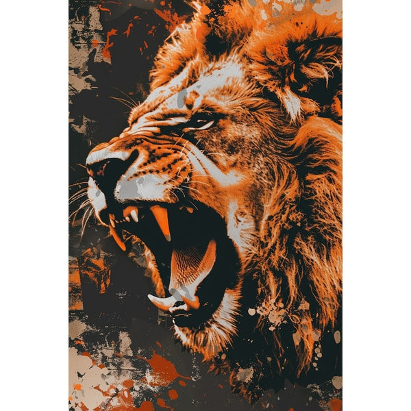 Tableau Lion Rugissant, art mural décoration nature