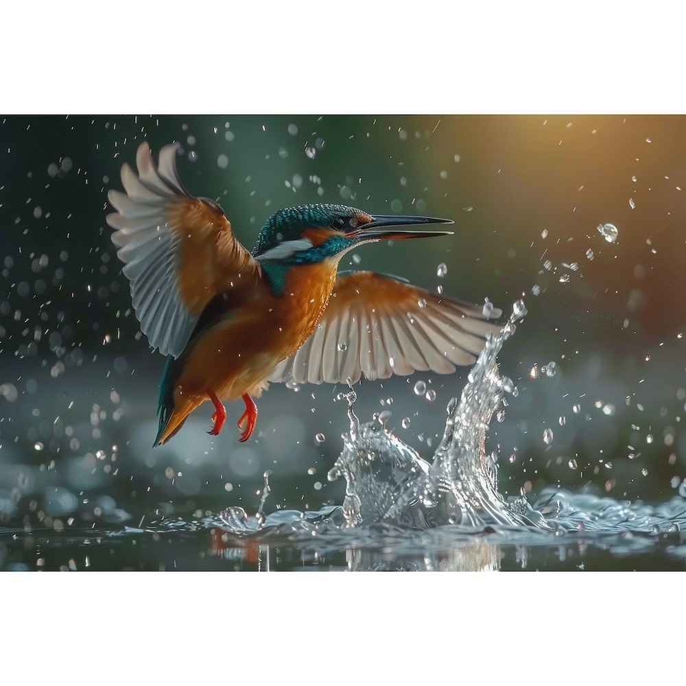 Tableau Martin Pêcheur, art mural décoration nature, vue 2