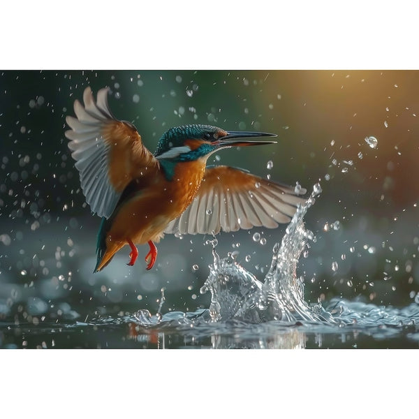Tableau Martin Pêcheur, art mural décoration nature, vue 2