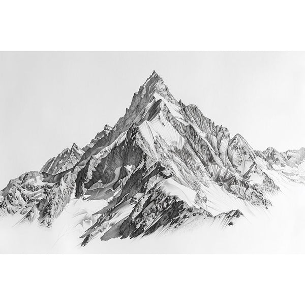 Tableau Montagne Dessin, art mural décoration nature