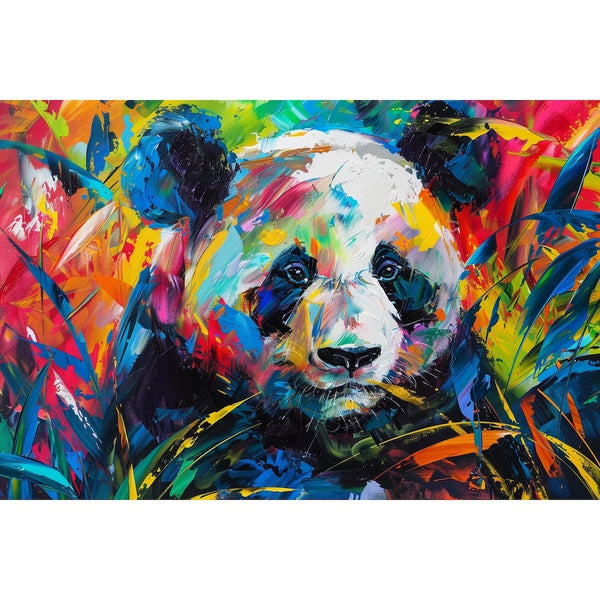 Tableau Panda Multicolore, art mural décoration nature