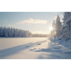 Tableau Paysage Scandinave, art mural décoration nature