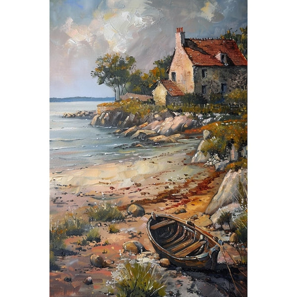 Tableau Peinture Mer Bretagne, art mural décoration nature