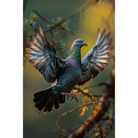 Tableau Pigeon, art mural décoration nature, vue 2