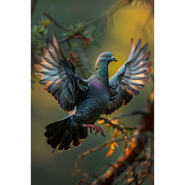 Tableau Pigeon, art mural décoration nature, vue 2