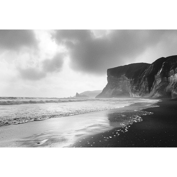 Tableau Plage Noir et Blanc, art mural décoration nature